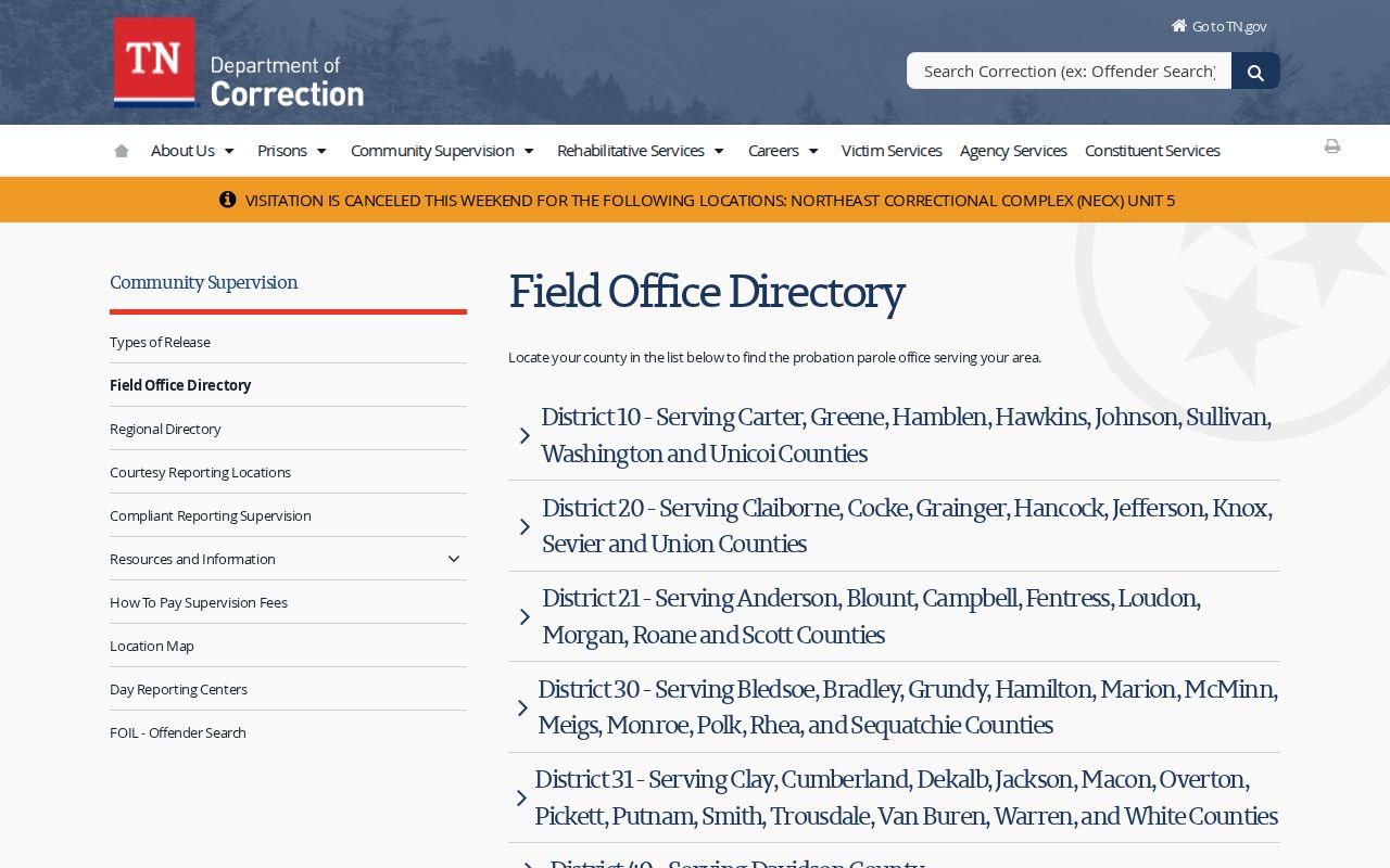 Claiborne County criminal history correction and supervision resource