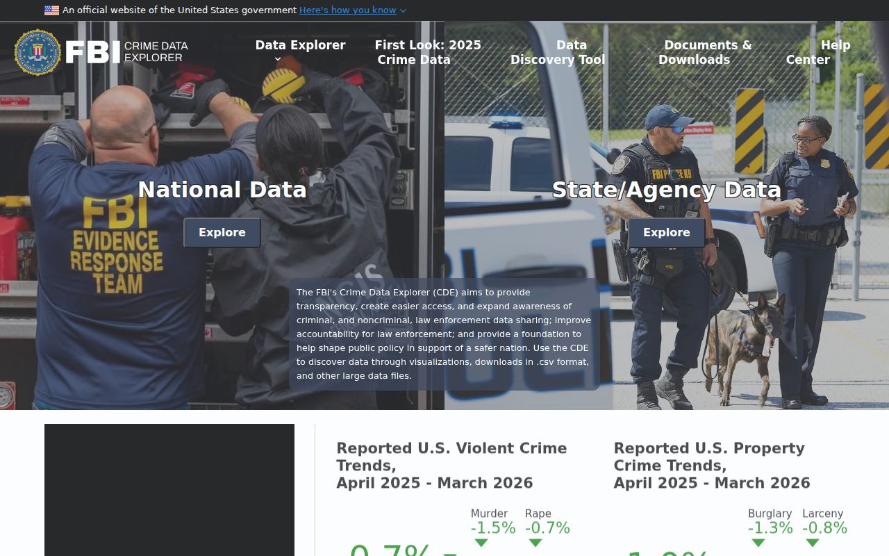 Claiborne County criminal history FBI crime data interface