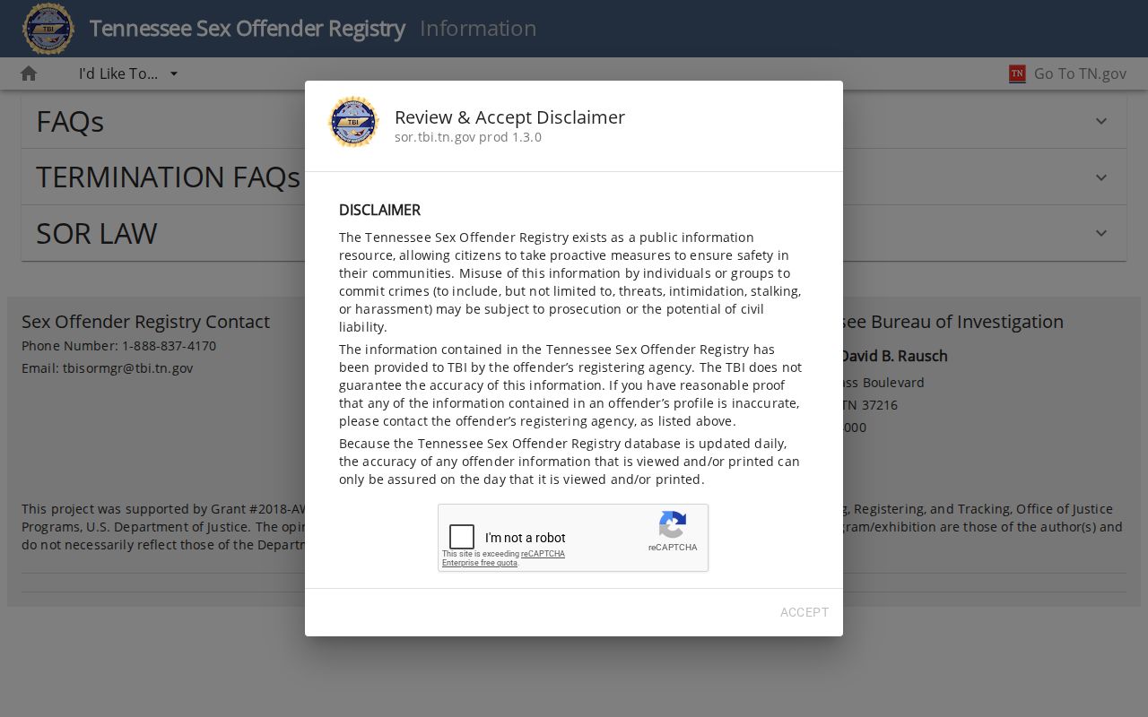 Claiborne County sex offender information and reporting guidance