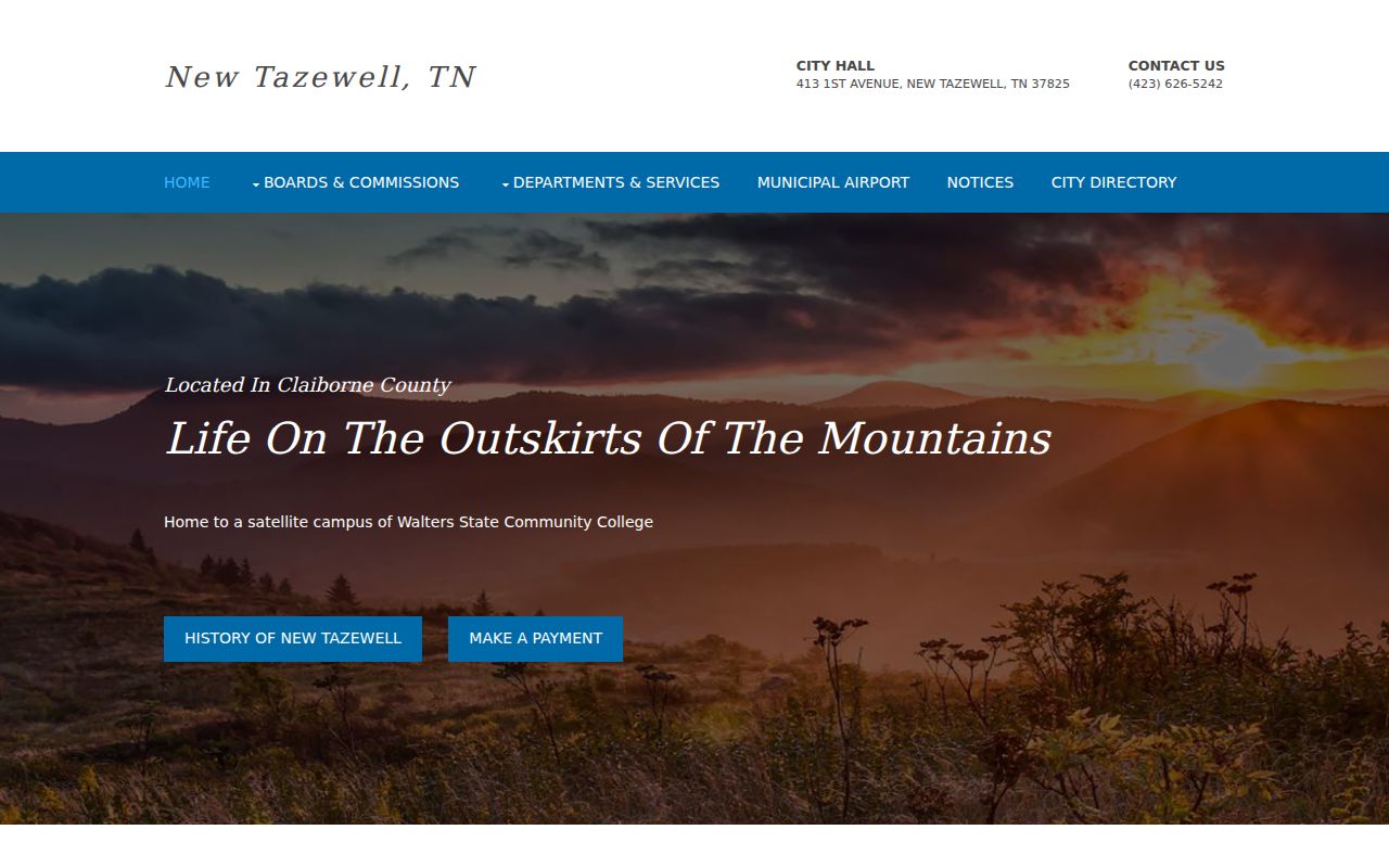 Official New Tazewell city government website