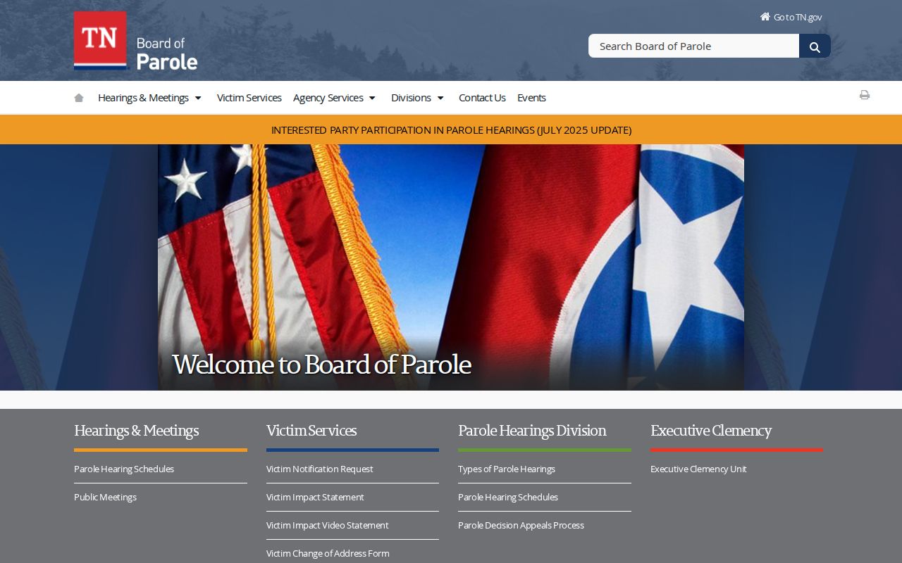 Official Tennessee Board of Parole website